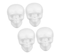 Homoyoyo 4 Piezas Cabezones de Calavera de Espuma Blanca para Halloween de Cabezas de Cráneo para Decoraciones y Proyectos de Arte Diy para Actividades Educativas y Manualidades