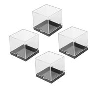 Homoyoyo 4 Piezas Cajas de Exhibición de Minerales Caja de Exhibición Cuadrada de Transparente para Minerales Base Compacto