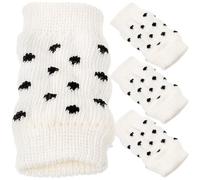 Homoyoyo 4 Piezas Calentadores de Piernas para Perros de Punto Blanco con Lunares Calentadores y Cómodos para Patas de Cachorros Protectores de Piernas para Mascotas Invierno de Unidades