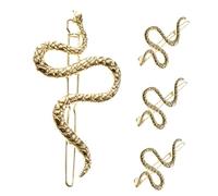 Homoyoyo 4 Piezas Cipa de cabello en forma de S diademas de horquilla para mujer pasador de serpiente pinzas para el cabello de flores para mujeres alfileres aleación Golden