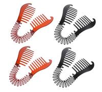 Homoyoyo 4 piezas Clip de Plástico para Cabello de Pinzas Antideslizantes Banana para Mujeres y Niñas Negro y Café Accesorios de Elegantes y Cómodos