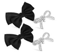 Homoyoyo 4 Piezas clip de zapato de lazo accesorios para pinzas de zapatos clips de zapatos para de tacón shoe clips shoe laces pinzas para zapatos con lazo joyas para zapatos satín