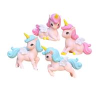 Homoyoyo 4 Piezas Conjunto de Mini Figuras de Unicornio Adorables para Decoración de Tartas y Hogar Modelos de Paisaje Miniatura para Adornos de Mesa y Jardín