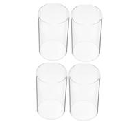 Homoyoyo 4 Piezas Cubiertas de Vidrio Cilíndricas Transparentes para Velas Protector de Viento Elegante para Decoración del Hogar Material Borosilicato Resistente