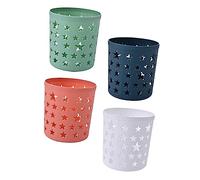 Homoyoyo 4 piezas Cubos de Almacenamiento Decorativos de Plástico PP con Estrella Hueca Organizadores de Escritorio Multifuncionales para Oficina y Soporte para Bolígrafo y Cosméticos