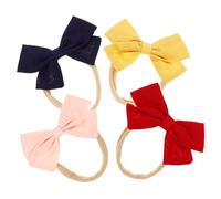 Homoyoyo 4 Piezas diadema con lazo pequeño bandas pequeños artículos de bebé tela Bows Bows Bows Bows lazos de diadema recién nacidos arcos lazo de arco de niña paño