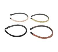 Homoyoyo 4 Piezas Diadema Trenzada Con Dientes Para Mujer Diadema Antideslizante y Retorcida Accesorios Cabello Para Lavarse La Cara