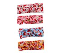 Homoyoyo 4 Piezas Diademas Elásticas Navideñas con Estampado de Santa y Bandas Cruzadas Ajustables para Deporte y Diario