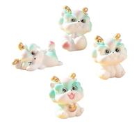 Homoyoyo 4 Piezas Figuritas de Dragón de Resina Miniatura Pack de Adornos de Mesa con Diseño de Zodiaco Decoración Compacta y Resistente para Escritorio y Hogar