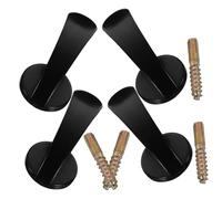 Homoyoyo 4 Piezas Ganchos Metálicos para Cortinas Soporte de Pared para Lazo y Sujeción Estable Diseño Artístico Aleación de Zinc Negro para Sala y Dormitorio