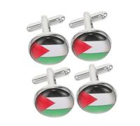 Homoyoyo 4 Piezas Gemelos palestinos botón corbata de orgullo pegatina hombre Gemelos para camisas de puño francés gemelos palestina accesorios para camisas Aleación de zinc