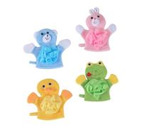 Homoyoyo 4 Piezas Guantes De Baño Infantiles Suaves Guantes Exfoliantes Ducha Limpiadores Corporales Baño Flor De