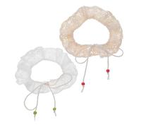 Homoyoyo 4 Piezas Miniature Vintage Lace Ruffled Doll Collars Soft Comfortable Fit For Small Dolls Classic Collectible Costume Accessories In and Tea Colors