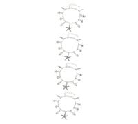 Homoyoyo 4 Piezas Tobillera con estrella de mar tobilleras para mujer calcetín océano con cuentas concha tobillera oceánica joyería de pulseras de tobillo de playa aleación