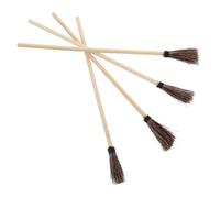 Homoyoyo 4 Pinceles de Crin de Caballo Mango de Madera para Marmoleado al Agua Pinceles para Acuarela y Estarcido Herramienta Artística para Texturas y Manualidades