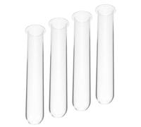 Homoyoyo 4 Tubos de Ensayo de Vidrio Transparente para Jardinería Hidropónica, Jarrón de Tubo de Ensayo Base Plana 2.5x3x11 Cm, Estación de Propagación para Plantas en Escritorio y Hogar