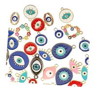 Homoyoyo 40Piezas Encantos Ojos Maléficos de Joyería DIY Colgantes Collares y Accesorios de Bricolaje de Joyería y