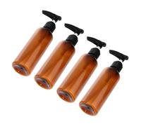 Homoyoyo 4piezas Botellas de Prensado para Viajes Almacenar Loción y Champú Botella de Plástico Bomba Negra para Aéreos y Cosméticos