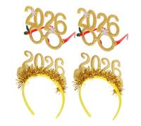 Homoyoyo 4piezas Diadema Decorativa Festiva para Año Diadema para Fiesta Purpurina Accesorios Cabello de Nochevieja para Celebrar el Año