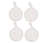 Homoyoyo 4piezas Esponjas Exfoliantes de Lufa Natural Discos Limpiadores Corporales y Faciales para Ducha Accesorios de Baño para Cuidado Piel y Viajes