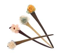 Homoyoyo 4piezas Horquilla De Flor Vintage Accesorios Cabello De Estilo Chino Antiguo Palillos De Madera Retro Para Mujeres Uso Festivales Tradicionales y Diario Diseño Tradicional Chino Co