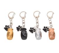 Homoyoyo 4piezas Llaveros Urna para Perros y Gatos Colgante de Recuerdo Forma de Pata de Mascota Joyería de Cremación para Cenizas y Cabello