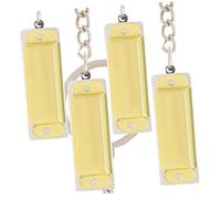 Homoyoyo 4piezas Mini Armónica Llaveros Colgantes Pendientes Para Decoración De Bolsas Accesorios Creativos De Para Amantes Música