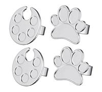 Homoyoyo 4piezas Paletas De Anillo Para Uñas Plata Soportes De Mezcla Para Esmalte Semipermanente Platos De Mezcla De Color Para Diseño De Uñas Herramientas Creativas Para Salones y Uso Pro