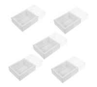Homoyoyo 5 Cajas Pequeñas De Papel Kraft Mate Con Ventana Transparente, Cajas Obsequio Para Fiestas y Cumpleaños, Tamaño 10,6x8,6x4 Cm, Embalaje Diseñado Para Dulces y Obsequios, Uso Múltiple