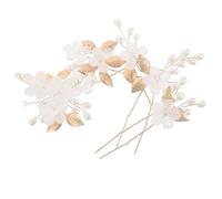 Homoyoyo 5 Horquillas de Pelo Doradas en Forma u Diseño Floral Hechas a Mano para Boda y Eventos, Sujetan Seguro el Cabello de Mujeres y Damas de Honor