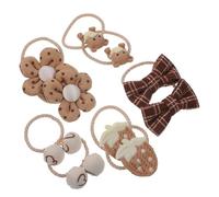Homoyoyo 5 pares Lazos para Pelo Niña Elásticos con Flores y Lazos Decorativos Suaves y Resistentes Accesorios para Cabello de Niñas para Uso Diario y Fiestas