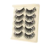 Homoyoyo 5 Pestañas Postizas para Mujer Pack Extensiones Individuales Densas con Brillo Diseño Clásico para Maquillaje y Fiestas Efecto Alargador y Curvado Escénico
