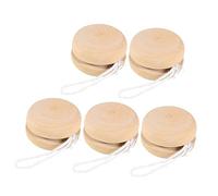 Homoyoyo 5 Piezas Bolas de Madera Yo Yo para DIY Creativo Infantil de Pintura y Decoración Juguetes de Graffiti Portátiles para Manualidades y Desarrollo Coordinación