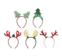 Homoyoyo 5 Piezas Diadema Navideña de Asta Diademas de Reno para Tocado Festivo Astas de Reno para Disfraz de Fiesta Varios estilos