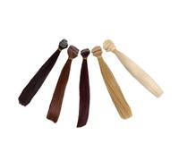 Homoyoyo 5 Piezas Pelucas para Muñecas Fibras Sintéticas Resistentes al Calor y Color Estable Extensiones Rectas Realistas para Bjd y Manualidades Accesorio para Disfraces y Cosplay