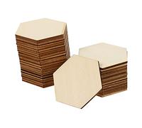 Homoyoyo 50 piezas Adornos Colgantes Hexagonales de Madera de Haya para Manualidades Bricolaje Decoración Bodas Cumpleaños Navidad