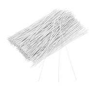 Homoyoyo 500 Unidades Bridas de Alambre Recubiertas de Plástico Blanco de 15 Cm para Organizar Cables en Jardinería Fácil Flexión y Etiquetas Adjuntas