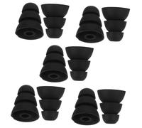 Homoyoyo 5par Cubiertas Auriculares De Silicona De Tres Almohadillas Cómodas y Elásticas Protectores Auditivos Compatibles Para Auriculares In-ear Color Negro Grande