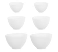 Homoyoyo 6 Cuencos de Silicona Blancos Seguros y Anti-caída para Cuidado Facial y Capilar Ideales para Preparar Mascarillas y Uso Doméstico