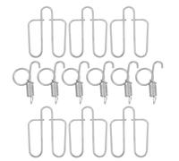 Homoyoyo 6 Ganchos Pequeños de Resorte Plateados para Puerta de Jaula de Mascotas Gancho Fijo para Jaulas de Conejos Pollos y Pájaros 6 Comederos para Fijación Segura en Casas y