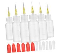 Homoyoyo 6 juegos Botellas Aplicadoras con Punta de Aguja Precisa Botellas de Reutilizables para Pegamento Tinta Pintura y Aceite con Tapas y Medidor Lateral para Adhesivos Industriales y