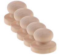 Homoyoyo 6 Mangos de Sello Redondos de Madera Maciza 5 Cm, Kit de Manijas para Sellos de Lacre y Manualidades, Reemplazo Resistente para Bricolaje y Uso en Oficina