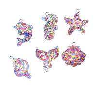 Homoyoyo 6 piezas Colgantes de Oceánicos DIY para Joyas Accesorios de Collar y Pendientes Incluye de Sirena de Mar Concha Caracol y