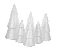 Homoyoyo 6 Piezas Conos de Espuma Poliestireno Forma de Árbol Blanco para Manualidades Diy Decoración Navideña Hogar Oficina