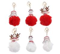 Homoyoyo 6 Piezas Hechizas Llaves De Pompom Colgante De Cadena Encanto Del Bolso Anillo De Llave De Dibujos Animados Colgante De Bolsa Keychains Con Pom De Felpa