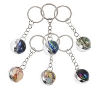 Homoyoyo 6 Piezas Llavero con Forma de Globo Terráqueo, Metal, Colgante Decorativo, para Llaves, Mochila y Cinturón, para Personas que Gustan del Modelo
