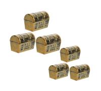 Homoyoyo 6 Piezas Mini Cofres del Tesoro Decorativos de Caja de Almacenamiento Vintage para de Casa de Muñecas Accesorios de Fiesta Pirata y Halloween Pequeño y Grande