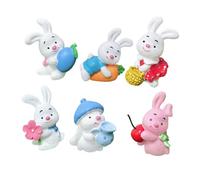 Homoyoyo 6 Piezas Miniaturas de Conejito para Decoración de Tartas de Pascua Figuras de Resina para Adornar Pasteles Hogar Jardín Miniatura y Automóvil