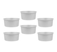 Homoyoyo 6 Piezas Molde para Pastel de Mousse, Molde para Tartas de Mousse, Redondo, Aleación de Aluminio, Plata, Base Fija, Horneado Rápido, para Celebraciones Festivas y DIY