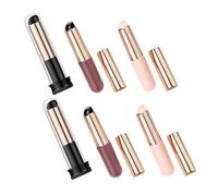 Homoyoyo 6 piezas Pinceles de Silicona para Manicura y Maquillaje Aplicadores Suaves para Polvo Profesional Herramientas para Uñas y DIY Colores Negro Rosa